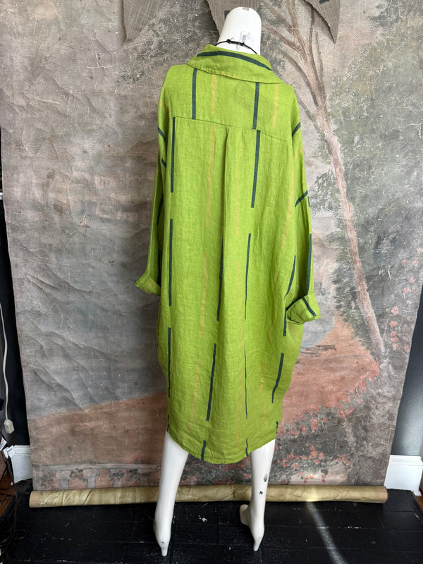 91750S Stripe Big Shirt-KIWI