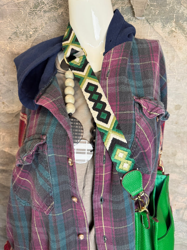 0003A Pebbled Vegan MINI Leather Crossbody Bag-Green