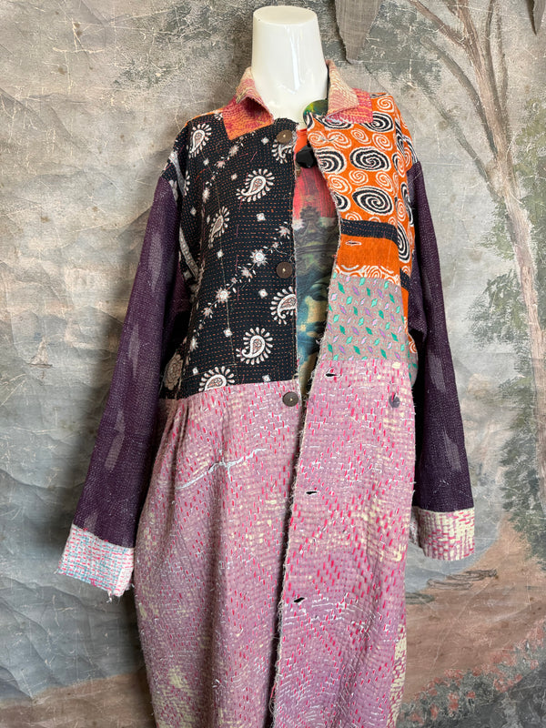 JG-183 Kantha Sunrise Coat-MIX 5