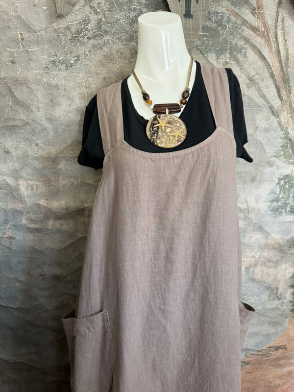 MP- HLD1052 OVERALL LONG DRESS-Mocha