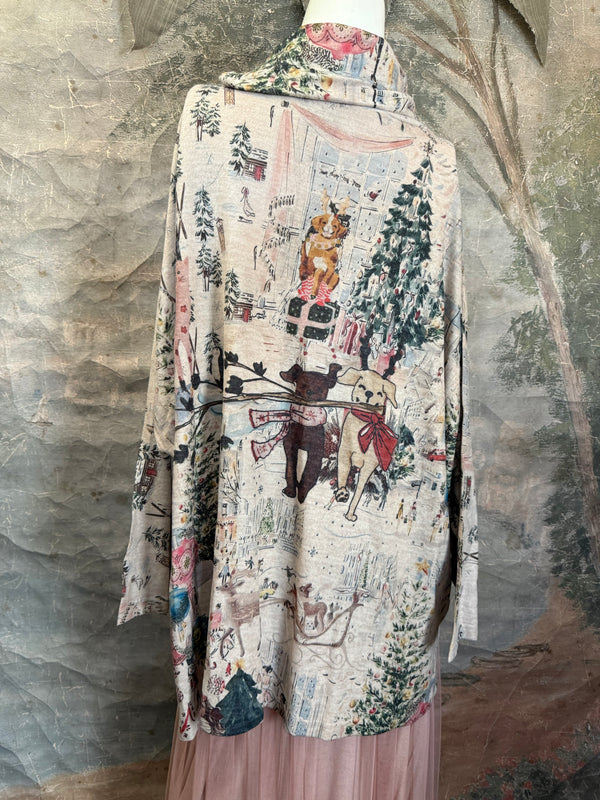 T1097 Cowlneck Dolman Slv Top-Holiday Joy