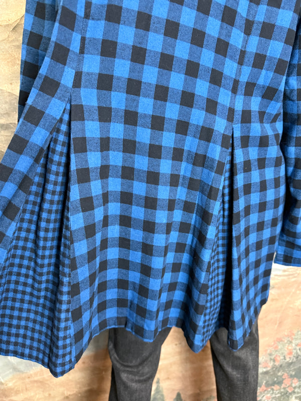 2500-2079 Plaid Placket Shirt-North Sea Blue