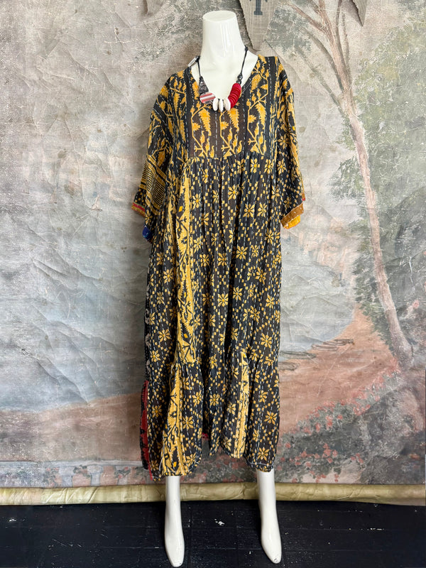 1027w Kantha Arts Tiered Dress-Mix 3
