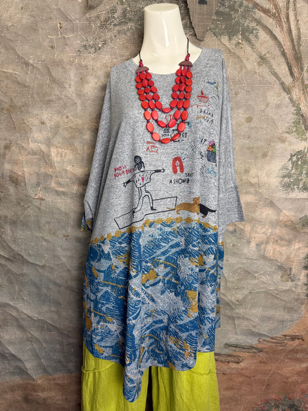 T721T Oversized Dolman Slv Top-Self Care