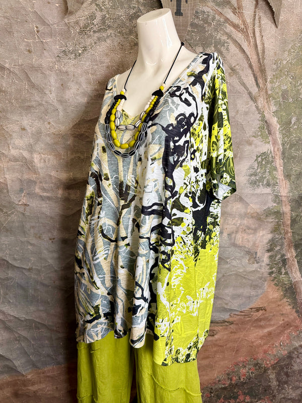 T1640K Vneck Dolman Top-Evening Glow