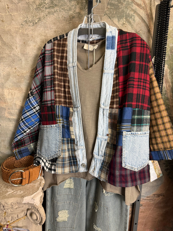5573 Lodge Flannel Cardigan-Mix C