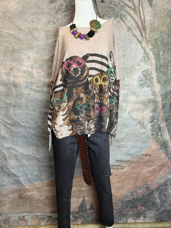 25704 Icon Print Sweater