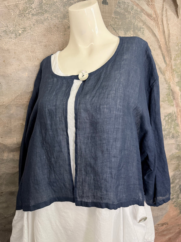 MP-MT348 Bolero With Button-Navy