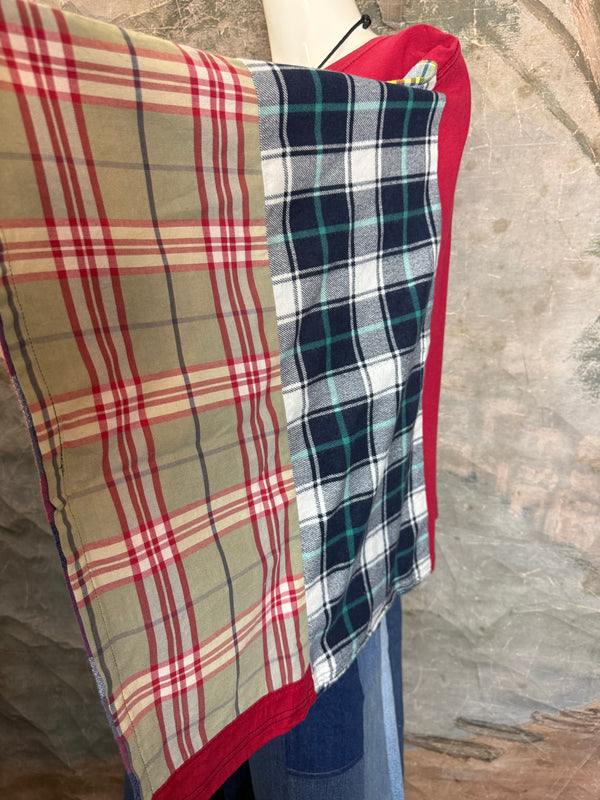 5576 Flannel Band Tee Topper-D