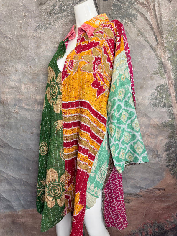 1013w Long Kurta Shirt Dress-Abby
