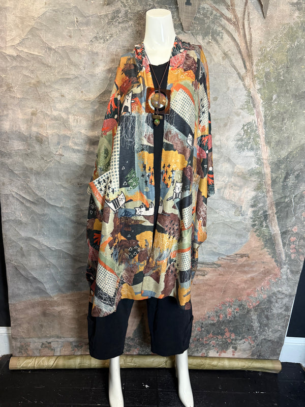 C103 Brushed Hooded Duster