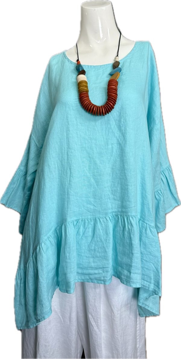 MP-HLT651 Baby Doll Top-Aqua