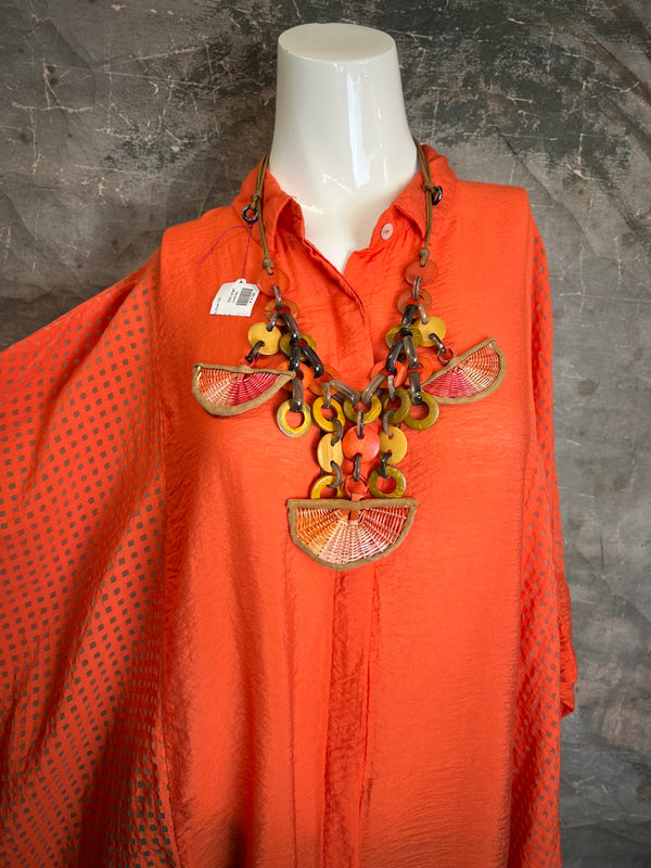 6513 O'Size Kimono Tunic/Dress-Tabasco
