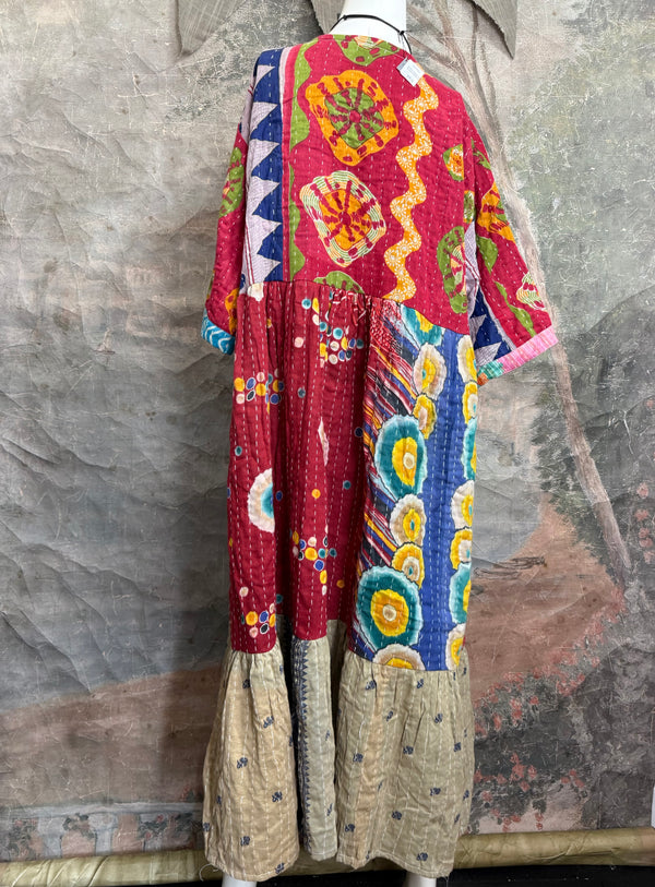 1027w Kantha Arts Tiered Dress-Mix 10