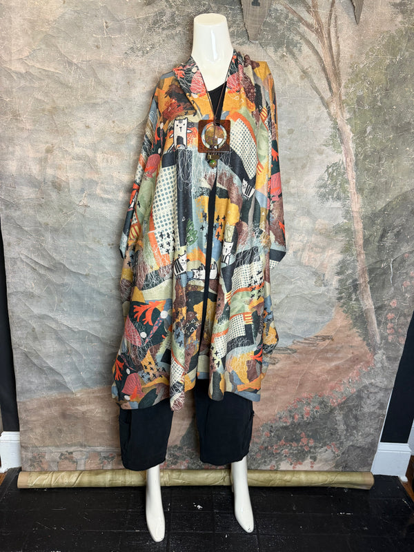 C103 Brushed Hooded Duster