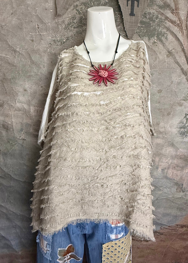 PL-613 Shaggy Linen 2way Top