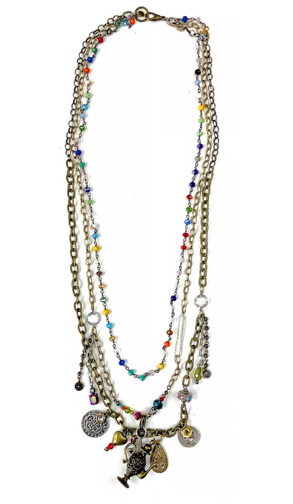 LS077 Multi Strand Beaded Necklace