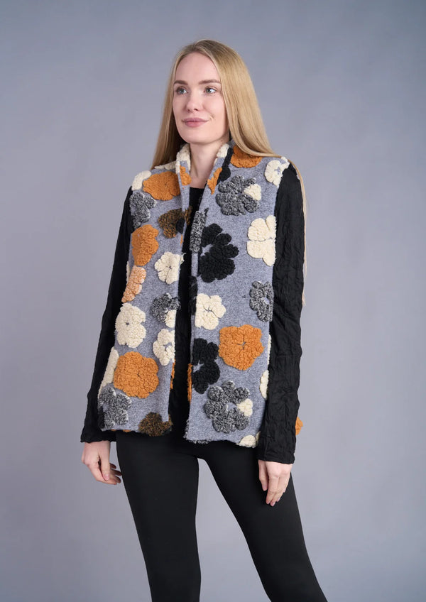 25751 Floral Texture Vest