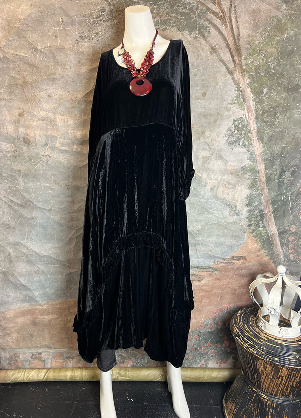 5413 SG Silk Velvet Dress-Black