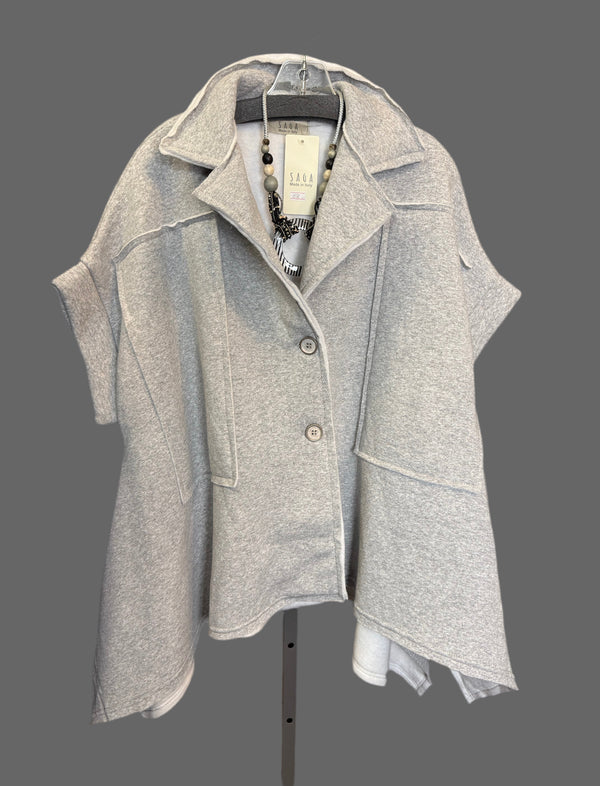 6572AU Short Slv Flare Jacket-Grey