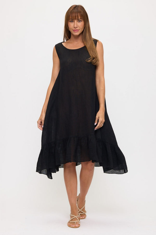 MP-MD1041 Dress W/Ruffle-Black