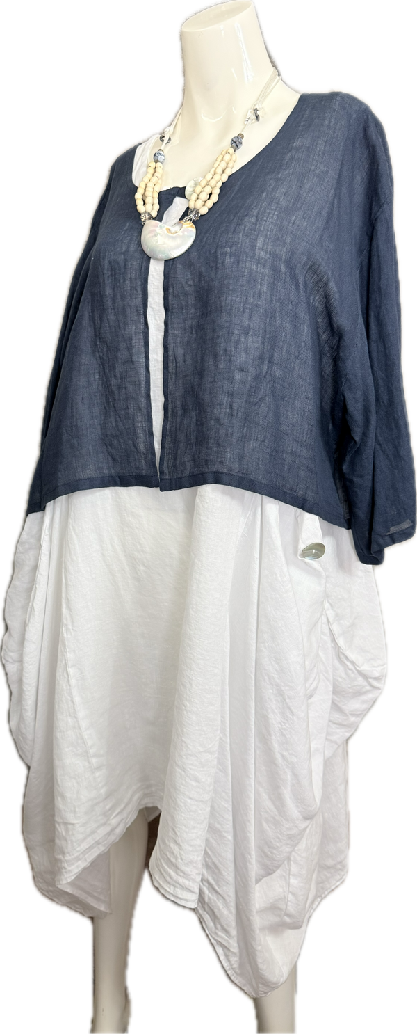 MP-MT348 Bolero With Button-Navy