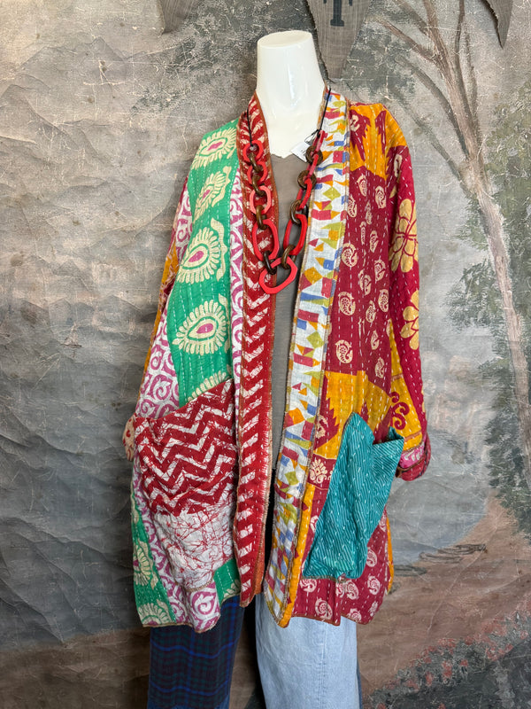 SS6142 Speak Love Kantha Jacket-B