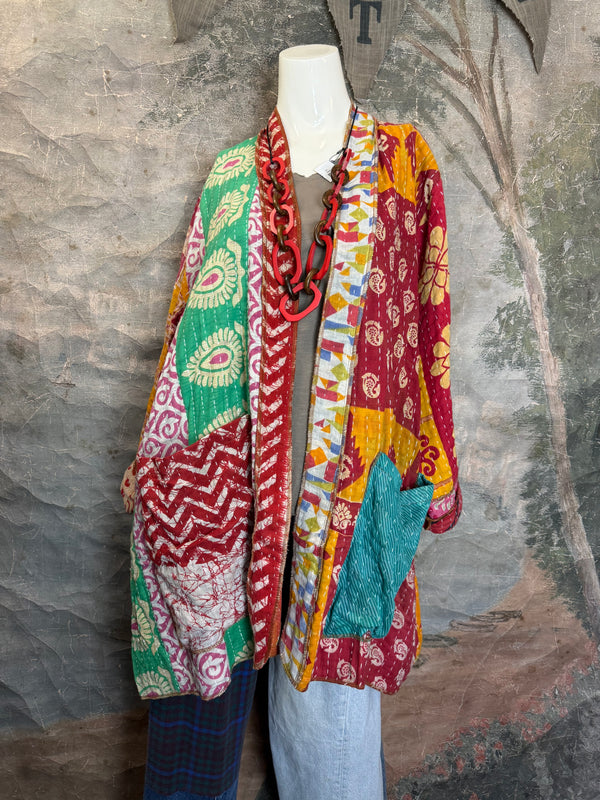 SS6142 Speak Love Kantha Jacket-B