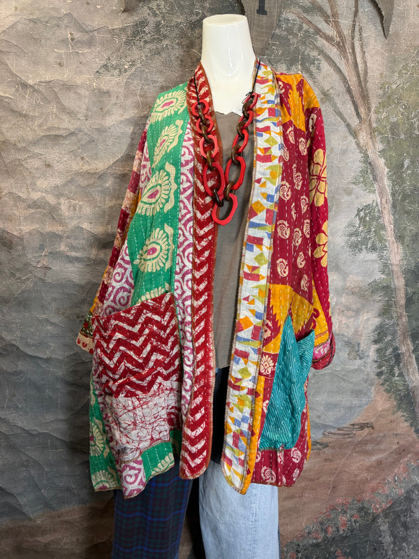 SS6142 Speak Love Kantha Jacket-B