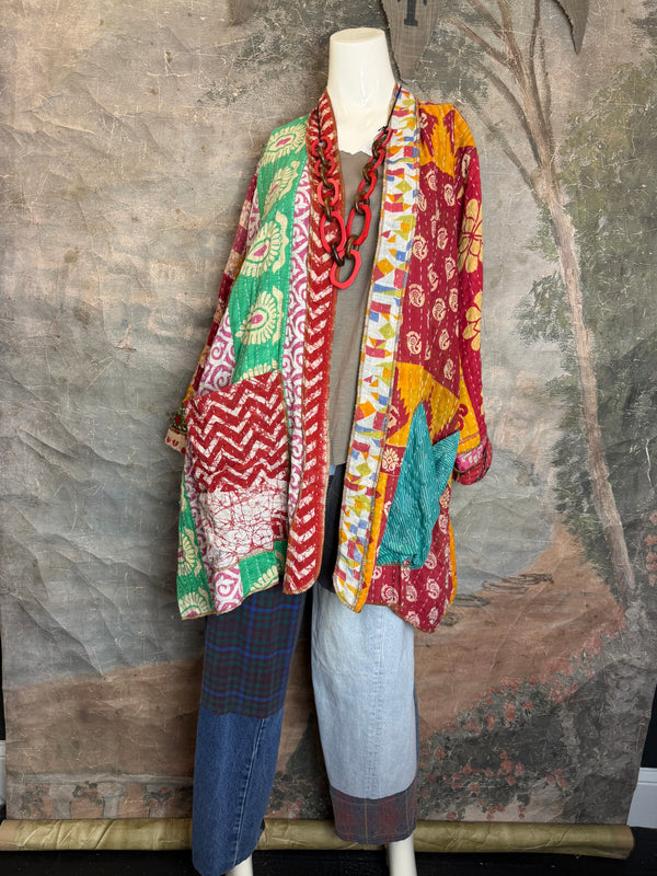 SS6142 Speak Love Kantha Jacket-B