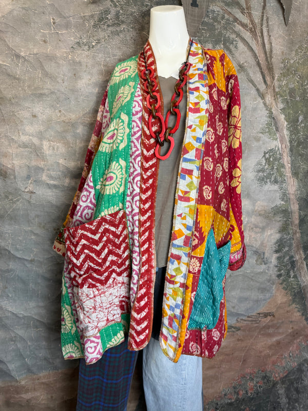 SS6142 Speak Love Kantha Jacket-B