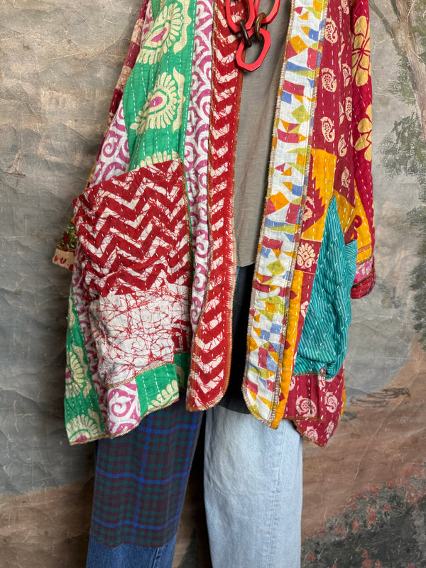 SS6142 Speak Love Kantha Jacket-B
