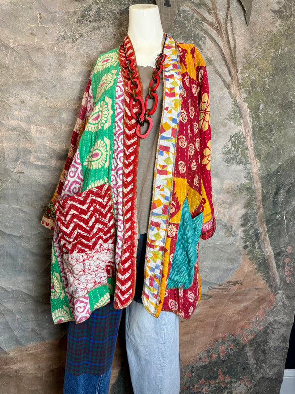 SS6142 Speak Love Kantha Jacket-B