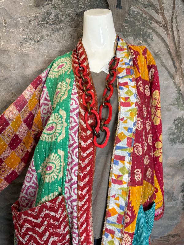 SS6142 Speak Love Kantha Jacket-B