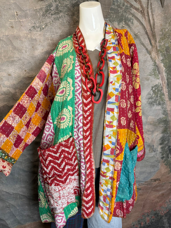 SS6142 Speak Love Kantha Jacket-B