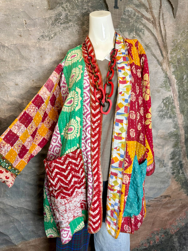 SS6142 Speak Love Kantha Jacket-B