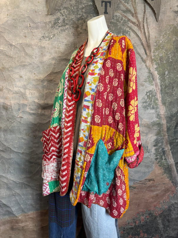 SS6142 Speak Love Kantha Jacket-B