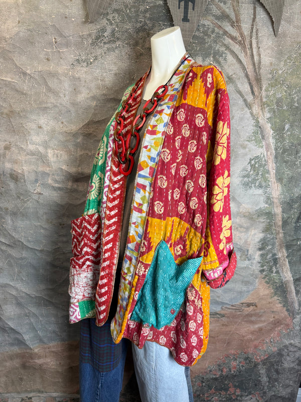 SS6142 Speak Love Kantha Jacket-B