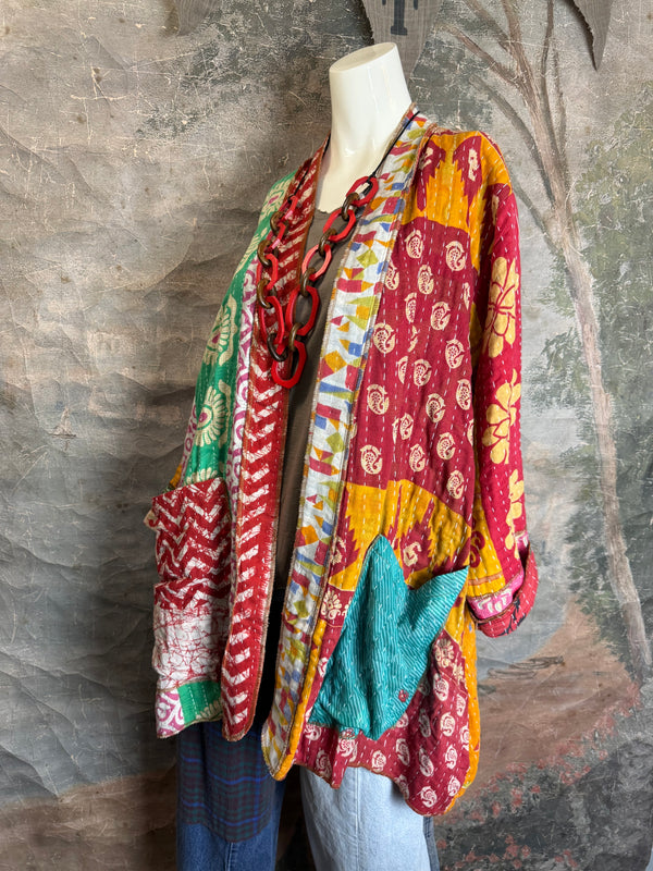 SS6142 Speak Love Kantha Jacket-B