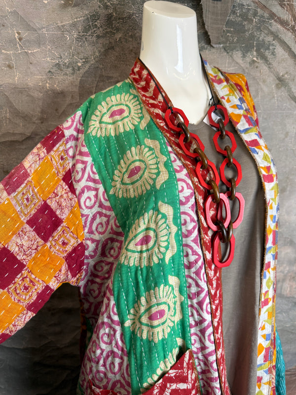 SS6142 Speak Love Kantha Jacket-B