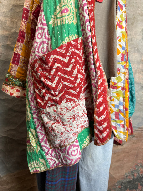 SS6142 Speak Love Kantha Jacket-B