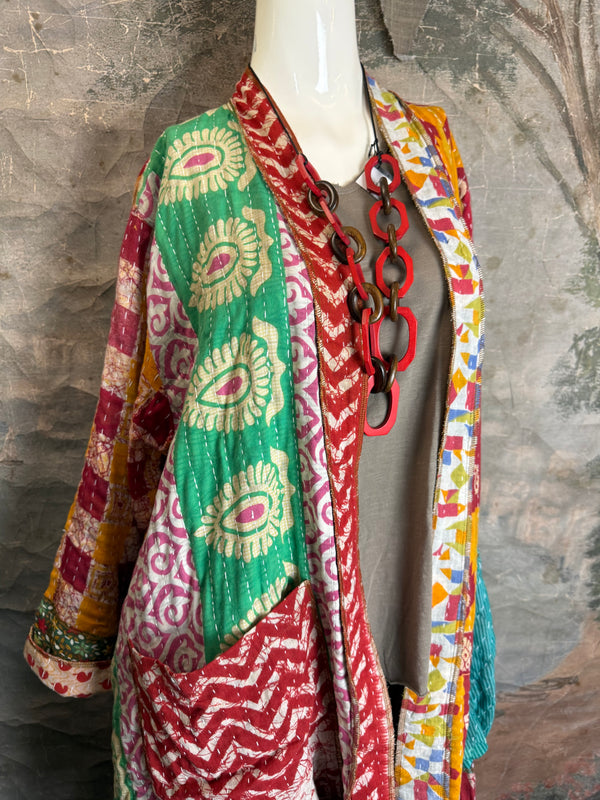 SS6142 Speak Love Kantha Jacket-B