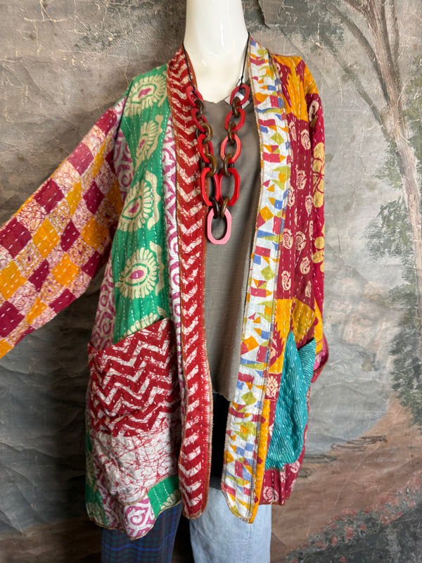 SS6142 Speak Love Kantha Jacket-B