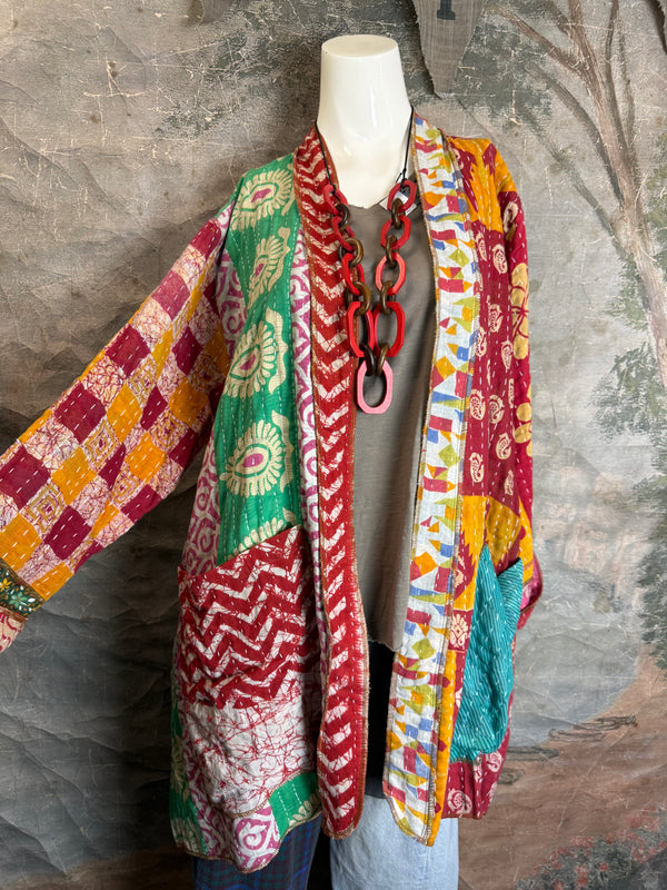 SS6142 Speak Love Kantha Jacket-B