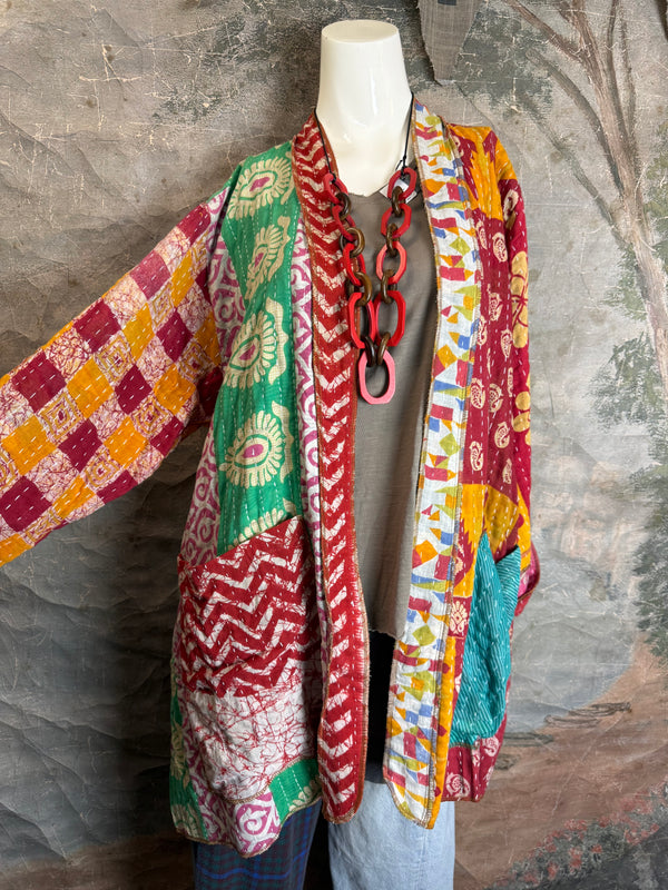 SS6142 Speak Love Kantha Jacket-B