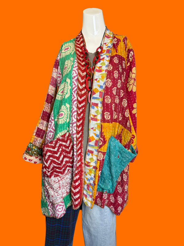 SS6142 Speak Love Kantha Jacket-B