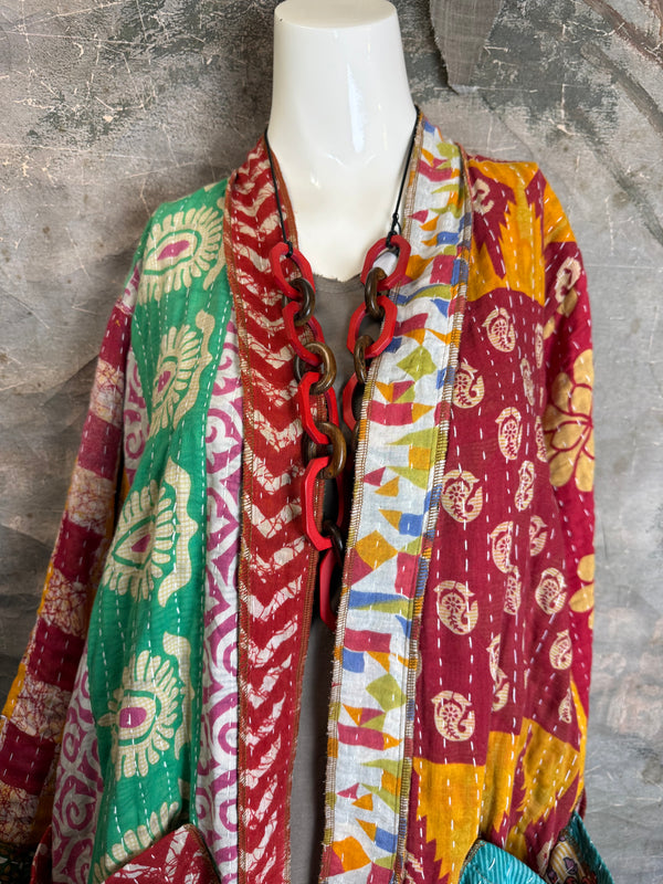 SS6142 Speak Love Kantha Jacket-B