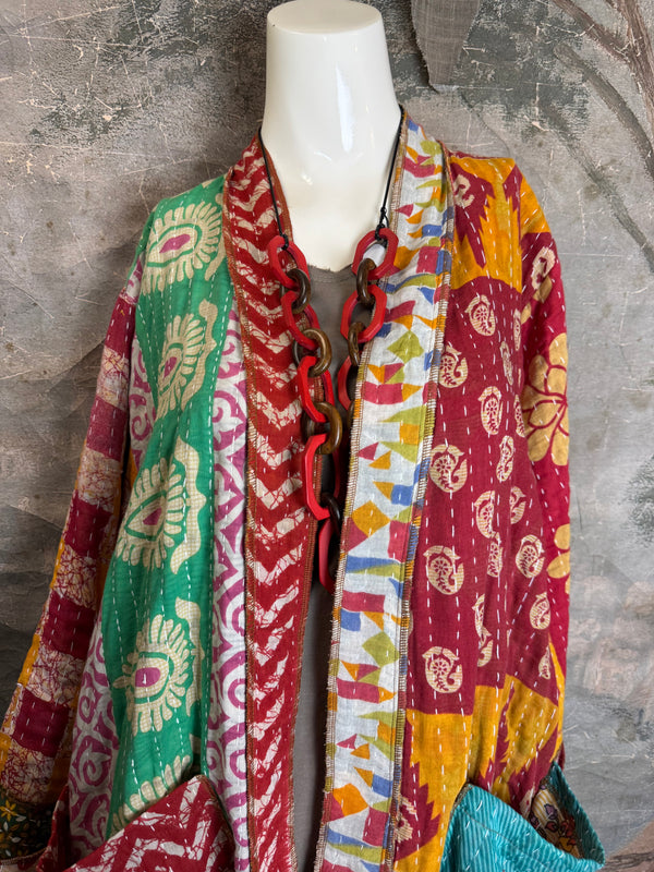 SS6142 Speak Love Kantha Jacket-B