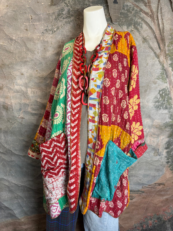 SS6142 Speak Love Kantha Jacket-B