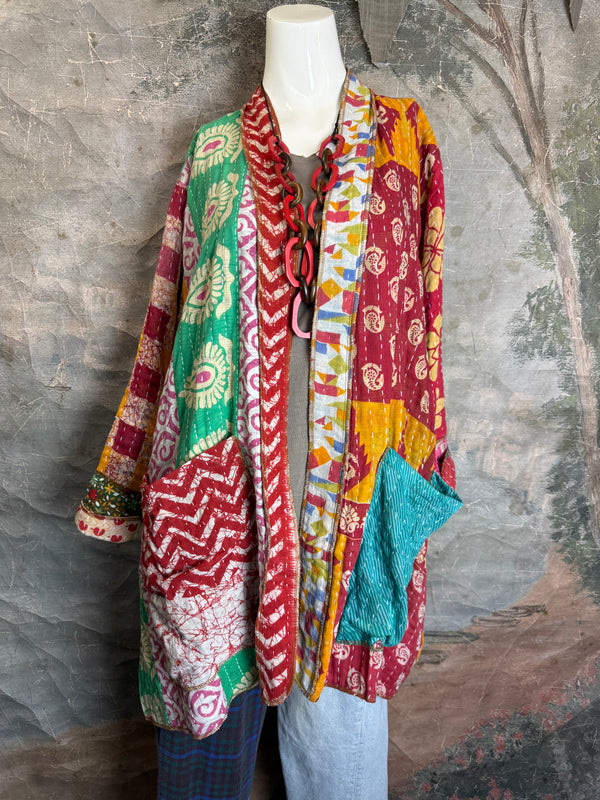 SS6142 Speak Love Kantha Jacket-B